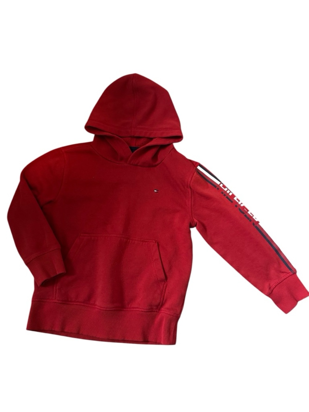 Tommy Hilfiger Boys Red Logo Hoodie Sweatshirt | 5T